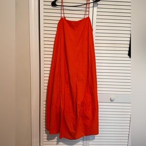 Free people struttin midi dress bright red size xs
